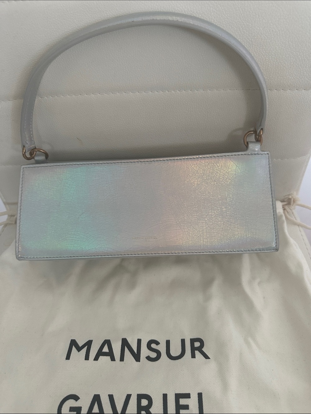 Mansur Gavriel Iridescent Cream Shoulder Bag